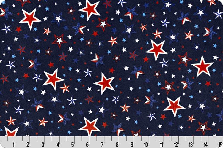 Shannon Digital Cuddle Minky Liberty Star Ink Fabric (PRICE PER 1/2 YARD) - On Pins & Needles Quilting Co.