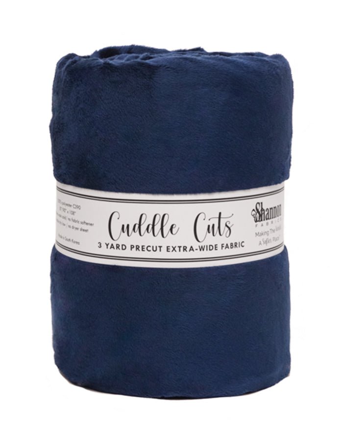 Shannon Fabrics 3 Yard Cuddle Cut Extra-Wide Navy Minky Fabric (90"x108") - On Pins & Needles Quilting Co.