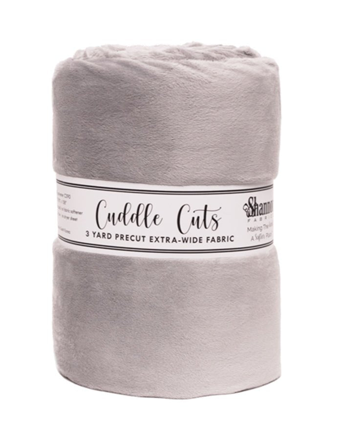 Shannon Fabrics 3 Yard Cuddle Cut Extra-Wide Silver Minky Fabric (90"x108") - On Pins & Needles Quilting Co.