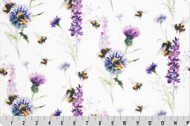 Shannon Fabrics Bee Garden Digital Cuddle Amethyst Minky Fabric (PRICE PER 1/2 YARD) - On Pins & Needles Quilting Co.