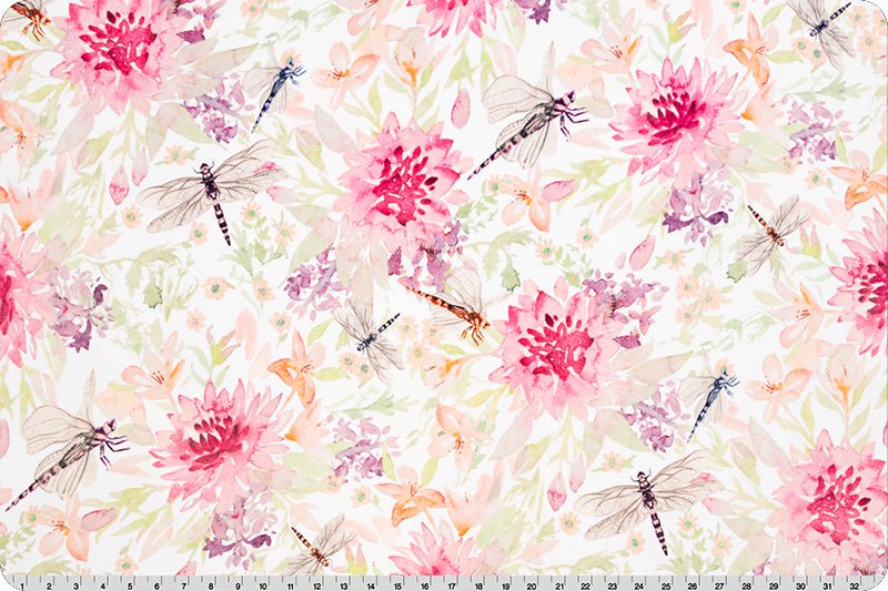 Shannon Fabrics Crystal Digital Cuddle Wild Dragonfly Elderberry Minky Fabric - On Pins & Needles Quilting Co.