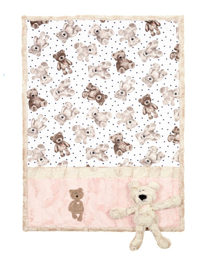 Shannon Fabrics Cuddle Buddies Kimberbear Minky Blanket and Stuffie Kit - On Pins & Needles Quilting Co.