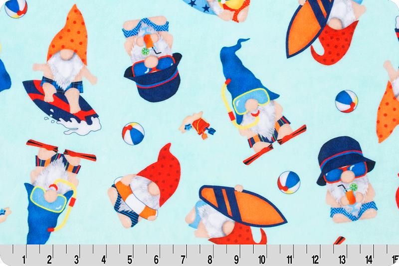 Shannon Fabrics Digital Cuddle Beach Gnomes Aruba Minky Fabric (PRICE PER 1/2 YARD) - On Pins & Needles Quilting Co.