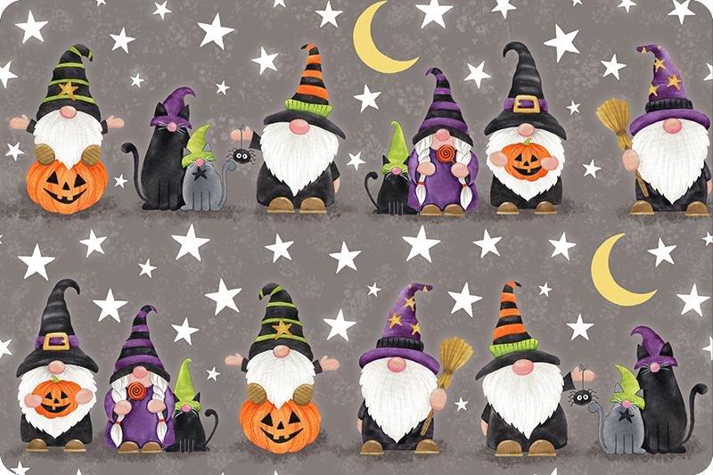 Shannon Fabrics Digital Cuddle Haunted Gnomes Alloy Minky Fabric (PRICE PER 1/2 YARD) - On Pins & Needles Quilting Co.