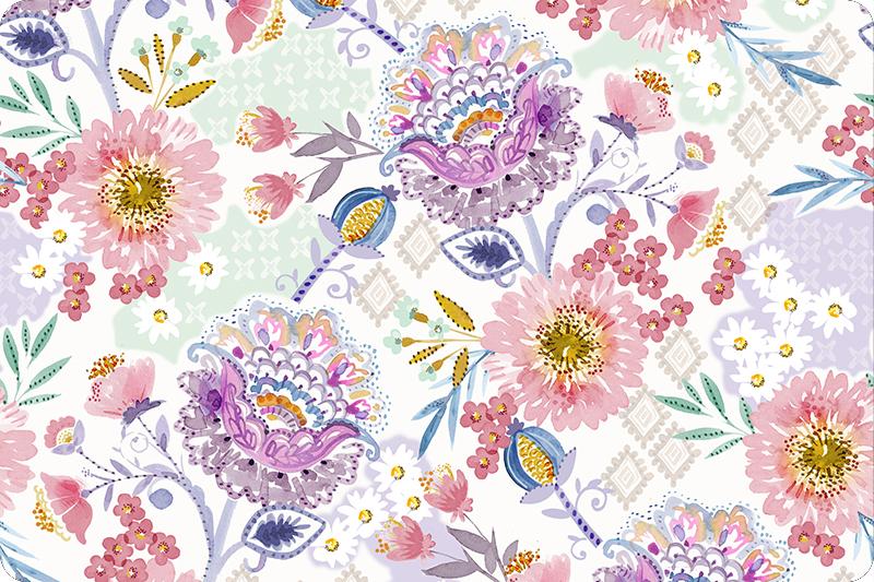 Shannon Fabrics Digital Cuddle Paisley Floral Multi Minky Fabric (PRICE PER 1/2 YARD) - On Pins & Needles Quilting Co.