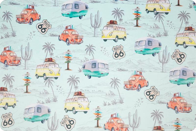 Shannon Fabrics Digital Cuddle Route 66 Ice Minky Fabric (PRICE PER 1/2 YARD) - On Pins & Needles Quilting Co.