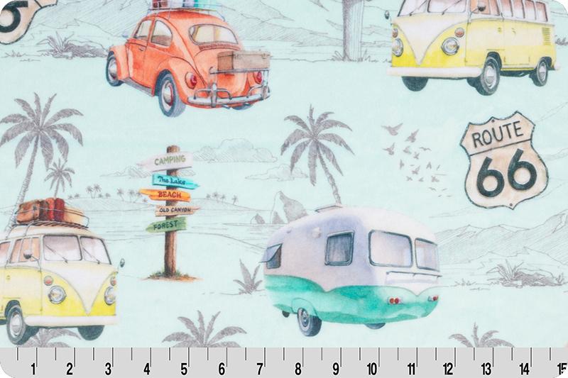 Shannon Fabrics Digital Cuddle Route 66 Ice Minky Fabric (PRICE PER 1/2 YARD) - On Pins & Needles Quilting Co.