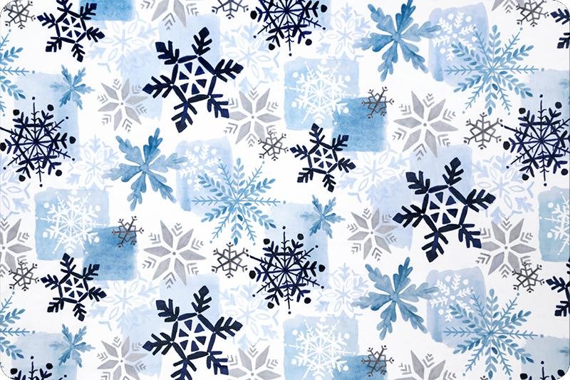 Shannon Fabrics Digital Cuddle Snowfall Navy Minky Fabric (PRICE PER 1/2 YARD) - On Pins & Needles Quilting Co.