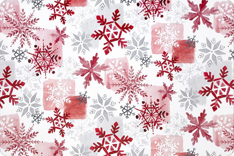 Shannon Fabrics Digital Cuddle Snowfall Scarlet Minky Fabric (PRICE PER 1/2 YARD) - On Pins & Needles Quilting Co.