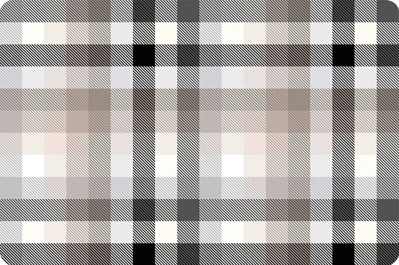 Shannon Fabrics Double-Sided Gray Plaid Cloud Cuddle Simply Taupe Minky Fabric - On Pins & Needles Quilting Co.