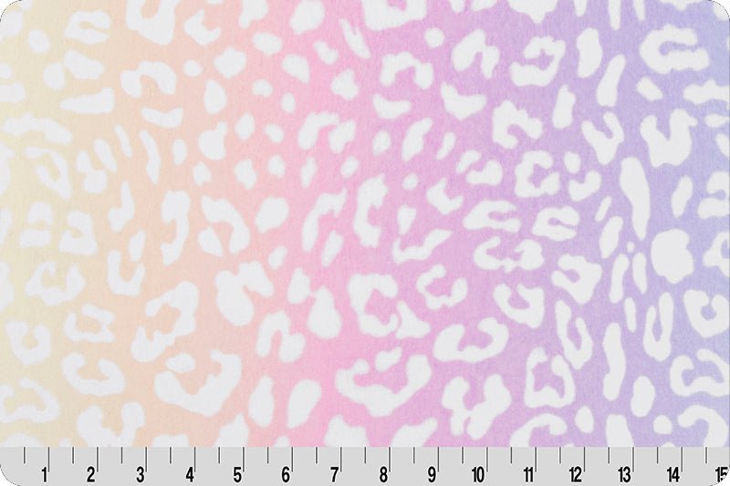 Shannon Fabrics Double-Sided Leopard Rainbow Cuddle Pastel Minky Fabric - On Pins & Needles Quilting Co.