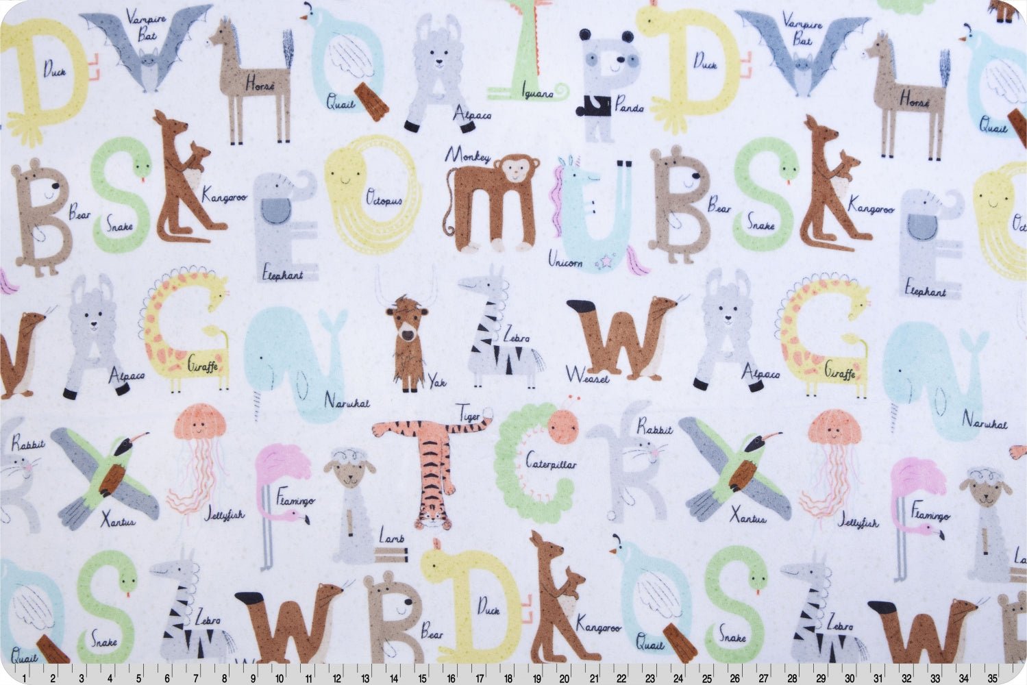 Shannon Fabrics Easy As ABC Digital Cuddle Multi Minky Fabric - On Pins & Needles Quilting Co.