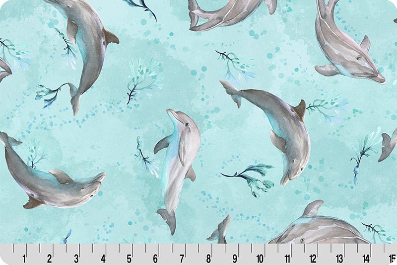 Shannon Fabrics Flipper Saltwater Digital Cuddle Minky Fabric (PRICE PER 1/2 YARD) - On Pins & Needles Quilting Co.