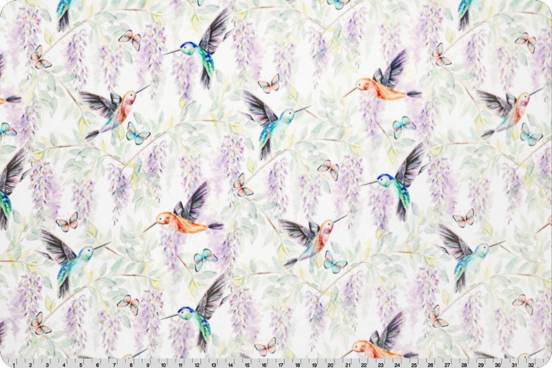 Shannon Fabrics Hummingbird Digital Cuddle Multi Minky Fabric - On Pins & Needles Quilting Co.