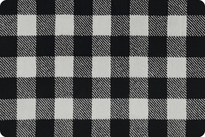 Shannon Fabrics Luxe Cuddle Buffalo Check Silver/Black Minky Fabric (PRICE PER 1/2 YARD) - On Pins & Needles Quilting Co.