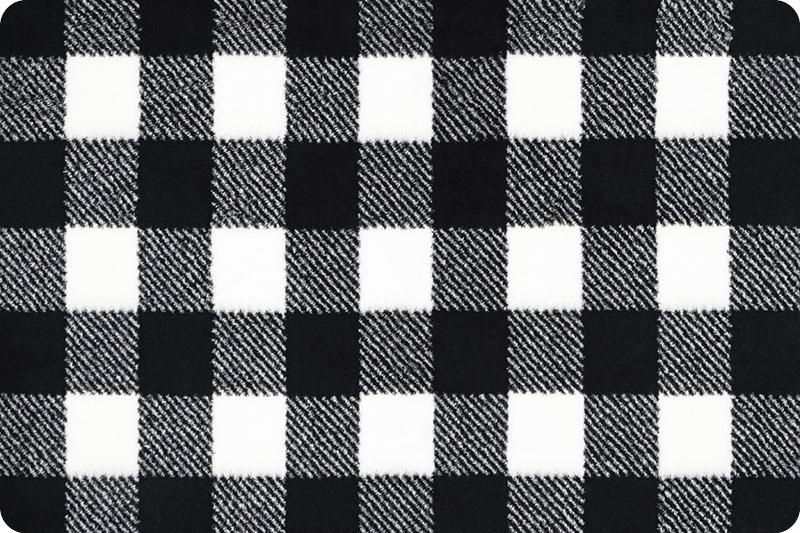 Shannon Fabrics Luxe Cuddle Buffalo Check Snow/Black Minky Fabric (PRICE PER 1/2 YARD) - On Pins & Needles Quilting Co.