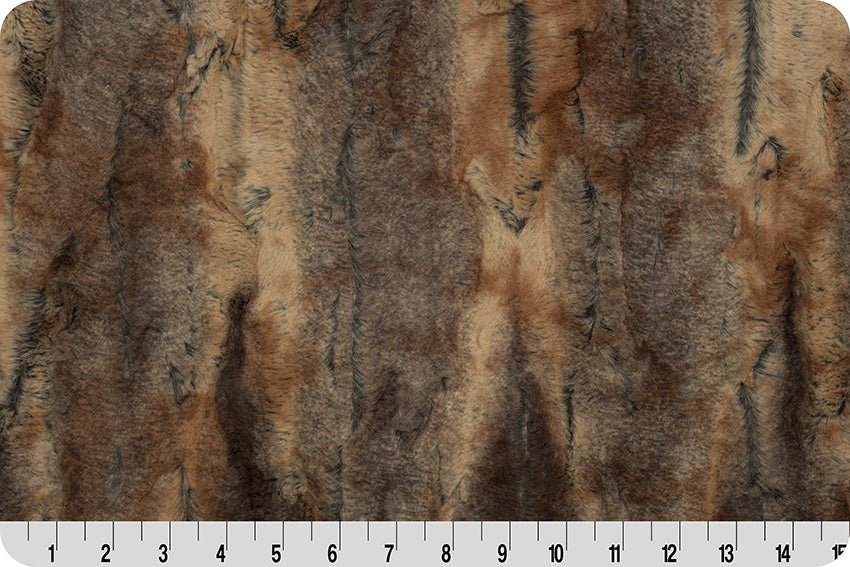Shannon Fabrics Luxe Cuddle Red Fox Amber/Taupe Minky Fabric - On Pins & Needles Quilting Co.