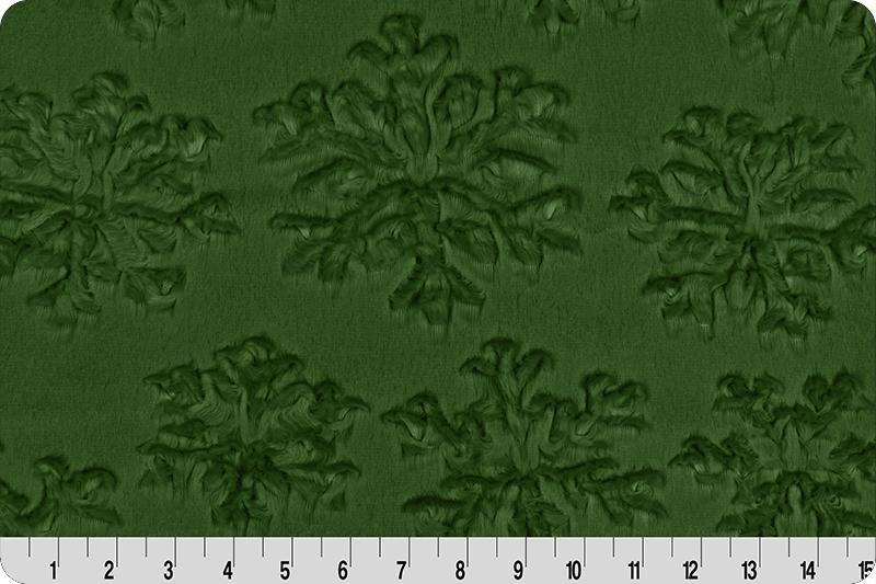 Shannon Fabrics Luxe Cuddle Snowflake Evergreen Minky Fabric (PRICE PER 1/2 YARD) - On Pins & Needles Quilting Co.