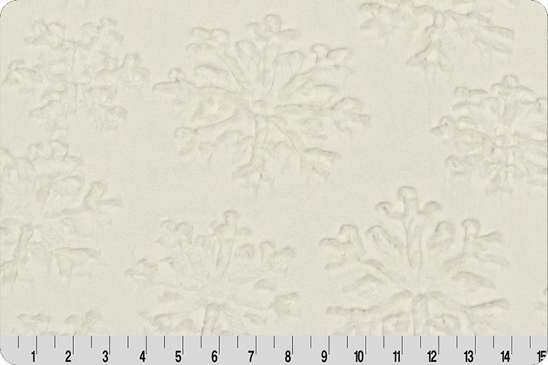 Shannon Fabrics Luxe Cuddle Snowflake Natural Minky Fabric (PRICE PER 1/2 YARD) - On Pins & Needles Quilting Co.