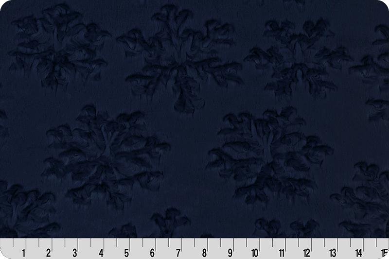 Shannon Fabrics Luxe Cuddle Snowflake Navy Minky Fabric (PRICE PER 1/2 YARD) - On Pins & Needles Quilting Co.