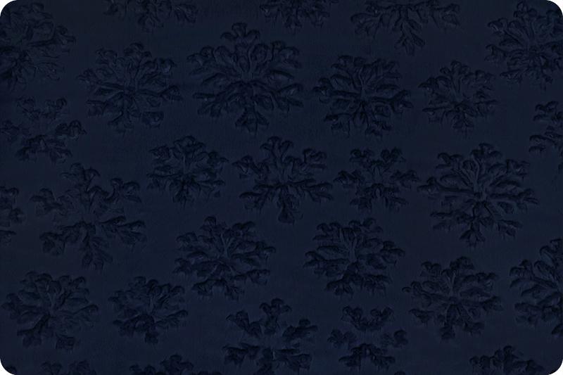 Shannon Fabrics Luxe Cuddle Snowflake Navy Minky Fabric (PRICE PER 1/2 YARD) - On Pins & Needles Quilting Co.