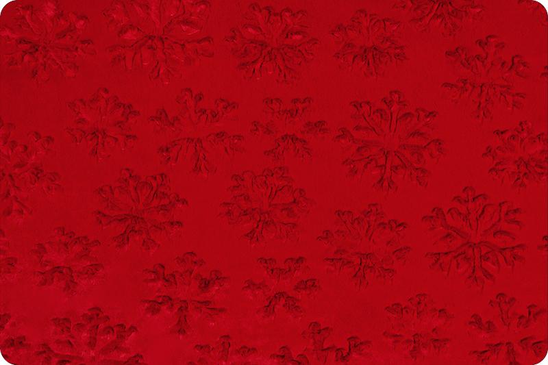 Shannon Fabrics Luxe Cuddle Snowflake Scarlet Minky Fabric (PRICE PER 1/2 YARD) - On Pins & Needles Quilting Co.