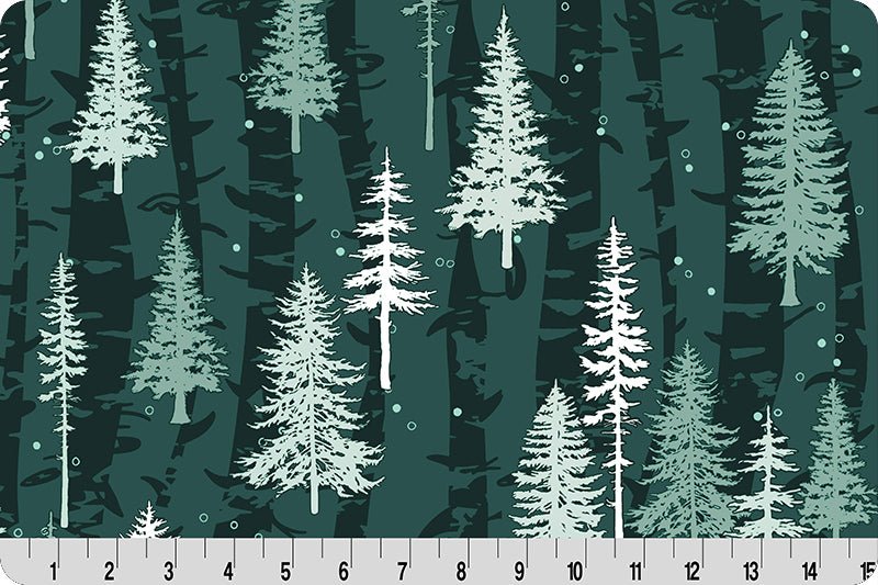 Shannon Fabrics McKay Manor Boreal Forest Digital Cuddle Evergreen Minky Fabric - On Pins & Needles Quilting Co.