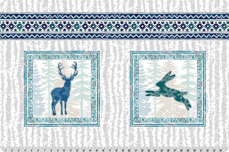 Shannon Fabrics McKay Manor Nordic Animals Digital Cuddle Panel Multi Minky Fabric - On Pins & Needles Quilting Co.