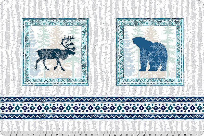 Shannon Fabrics McKay Manor Nordic Animals Digital Cuddle Panel Multi Minky Fabric - On Pins & Needles Quilting Co.