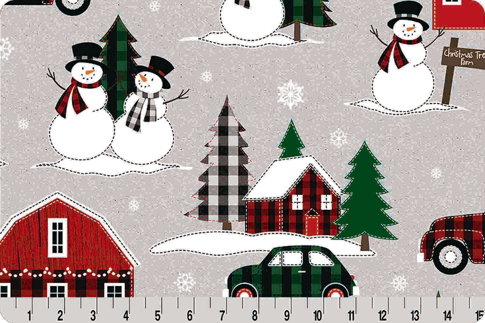 Shannon Fabrics Merry and Bright Digital Cuddle Chrome Minky Fabric (PRICE PER 1/2 YARD) - On Pins & Needles Quilting Co.