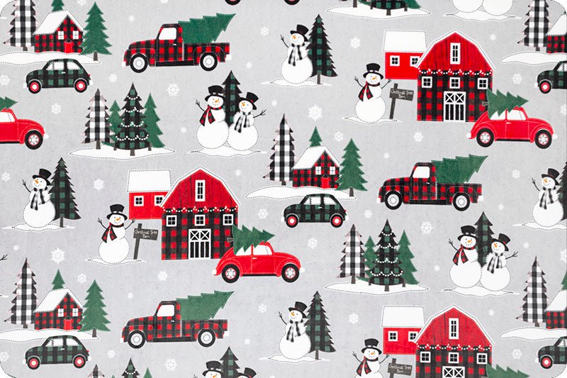 Shannon Fabrics Merry and Bright Digital Cuddle Chrome Minky Fabric (PRICE PER 1/2 YARD) - On Pins & Needles Quilting Co.
