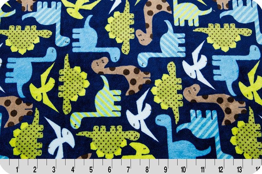 Shannon Fabrics RKC Dino Zoo Cuddle Midnight Minky Fabric (PRICE PER 1/2 YARD) - On Pins & Needles Quilting Co.