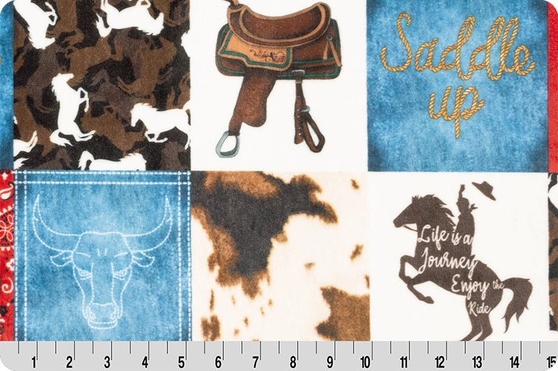 Shannon Fabrics Saddle Up Digital Cuddle Natural Minky Fabric - On Pins & Needles Quilting Co.