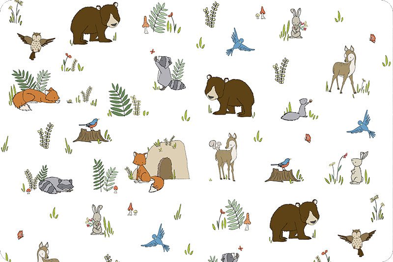 Shannon Fabrics SMD Woodland Pals Digital Cuddle Snow Minky Fabric - On Pins & Needles Quilting Co.