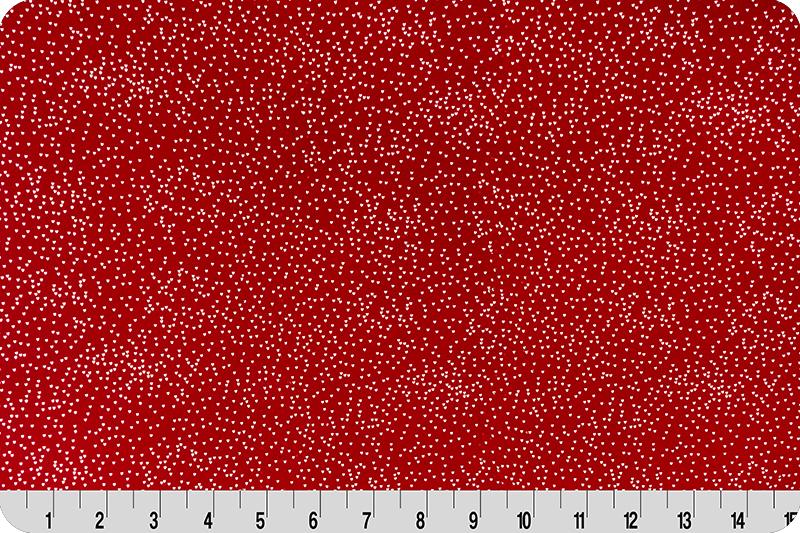 Shannon Fabrics Sparkle Cuddle Glitter Scarlet/Silver Minky Fabric