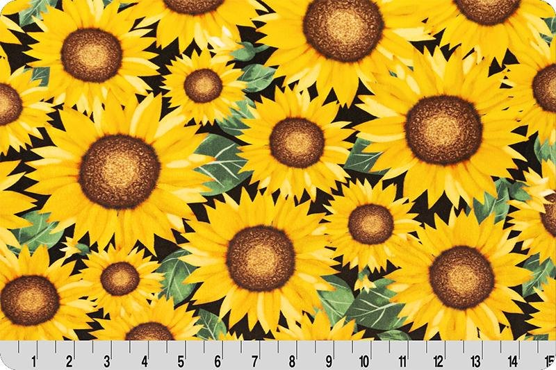 Shannon Fabrics Sunflower Digital Cuddle Marigold Minky Fabric (PRICE PER 1/2 YARD) - On Pins & Needles Quilting Co.