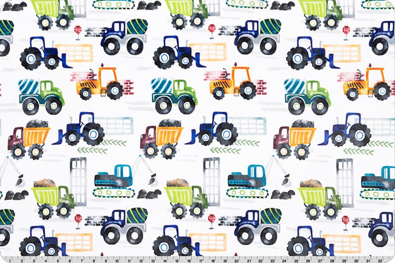 Shannon Fabrics Tractor Haul Digital Cuddle Multi Minky Fabric - On Pins & Needles Quilting Co.