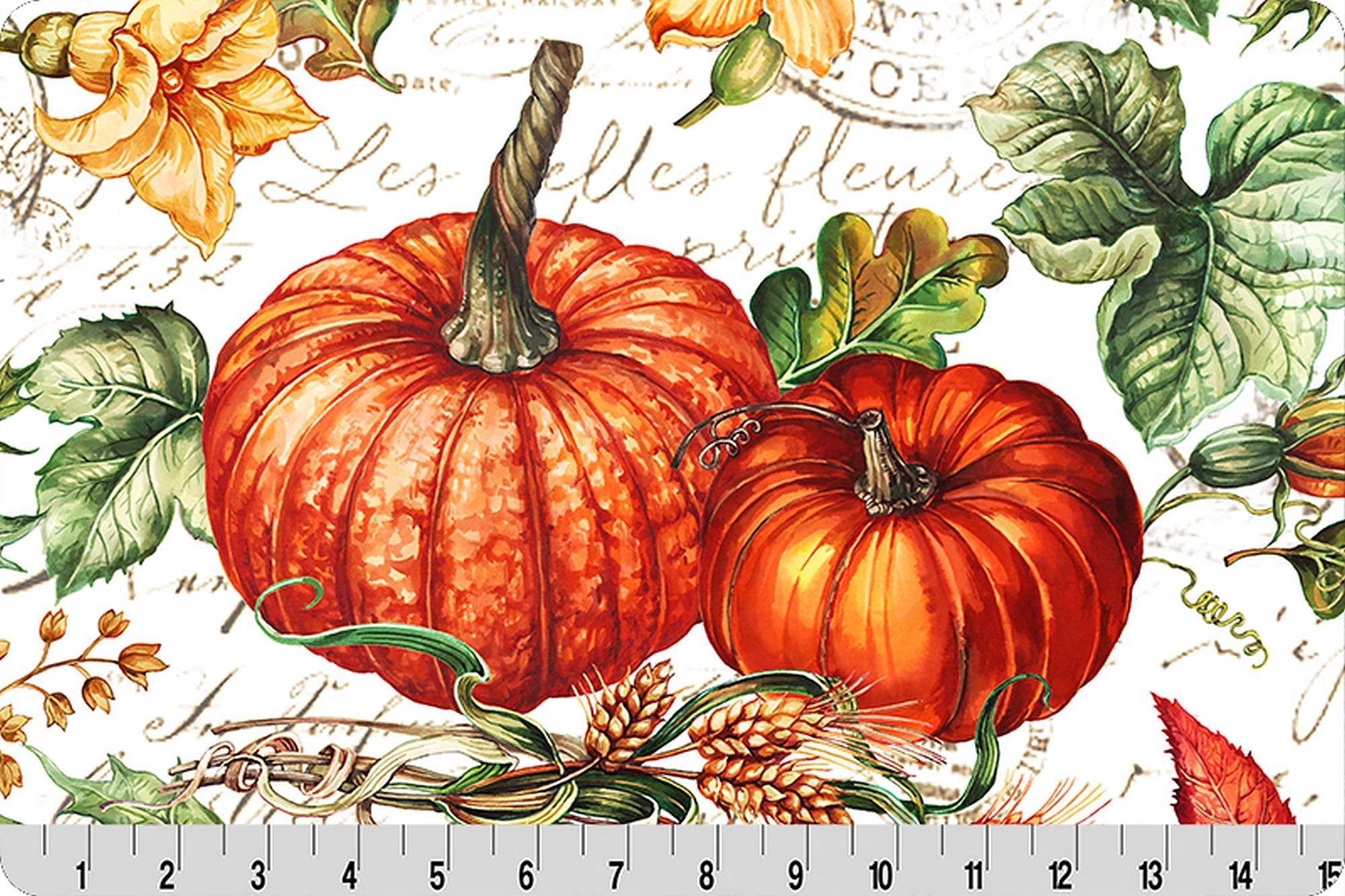 Shannon Fabrics Vintage Fall Digital Cuddle Ginger Minky Fabric (PRICE PER 1/2 YARD) - On Pins & Needles Quilting Co.